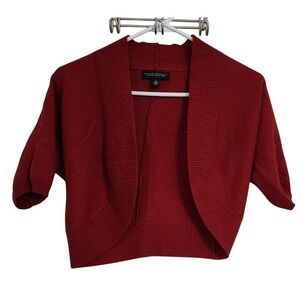 Banana Republic Red Knit Cropped Cardigan Shrug Sweater Women's Size Medium D38